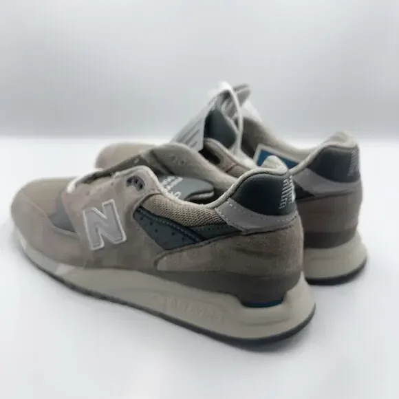 Sz 9 New Balance 998 Men's Made in USA Grey Silver Athletic Shoes U998GR